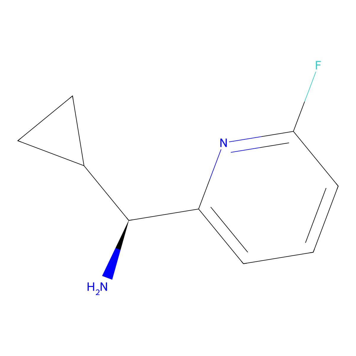 (S)-Cyclopropyl(6-fluoropyridin-2-yl)methanamine molecular structure, CAS 1212827-79-6