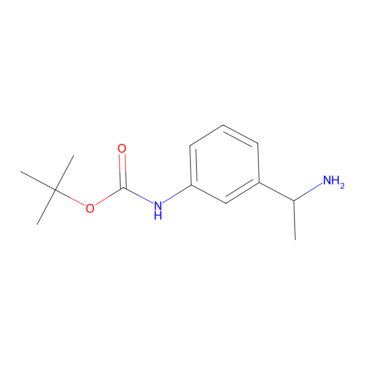 tert-butyl N-{3-[(1R)-1-aminoethyl]phenyl}carbamate molecular structure, CAS 1212827-87-6