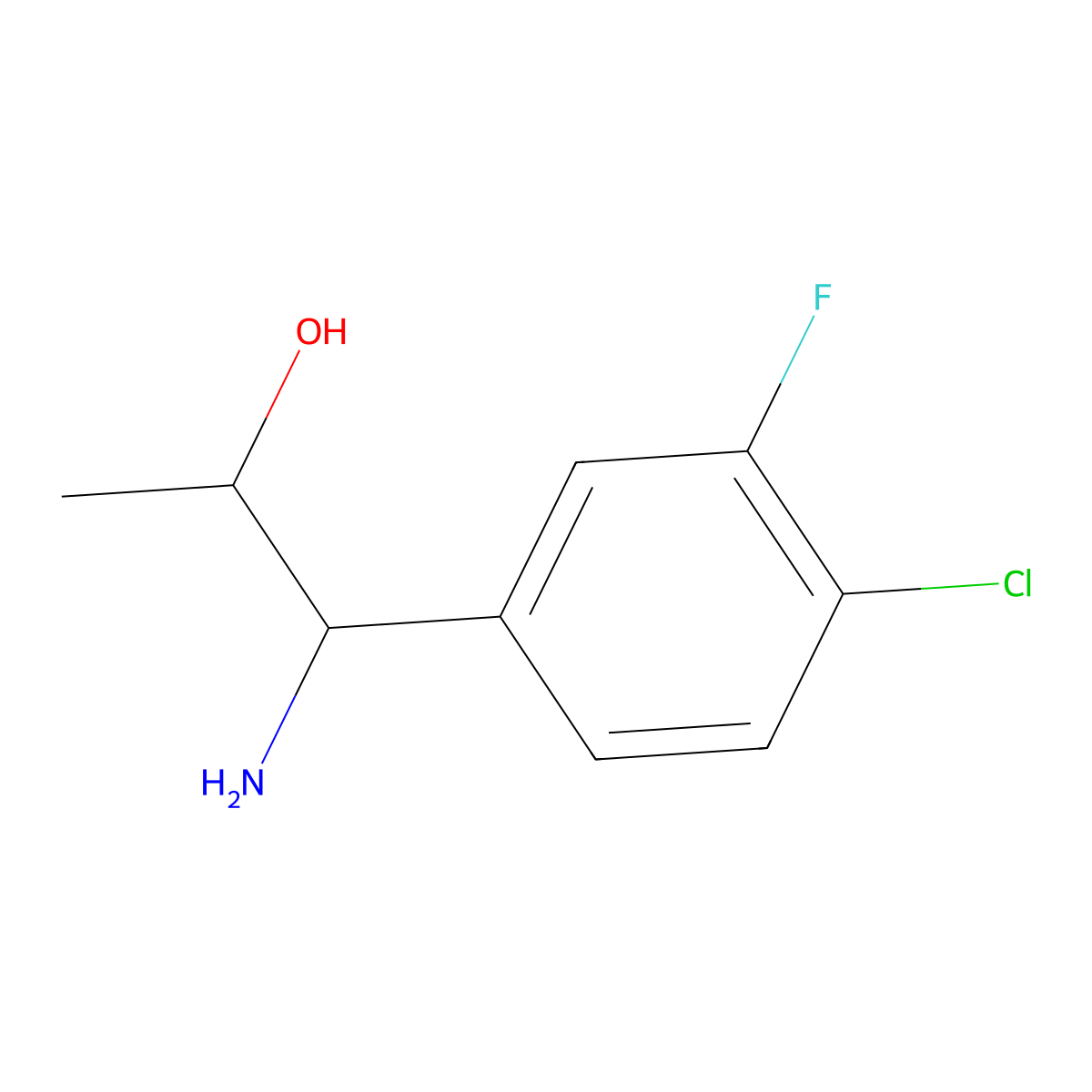 (1S,2R)-1-Amino-1-(4-chloro-3-fluorophenyl)propan-2-OL molecular structure, CAS 1212828-90-4