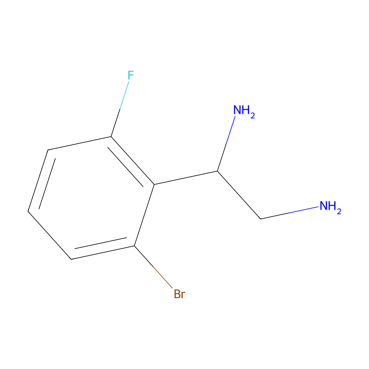 (1S)-1-(2-bromo-6-fluorophenyl)ethane-1,2-diamine molecular structure, CAS 1212830-06-2