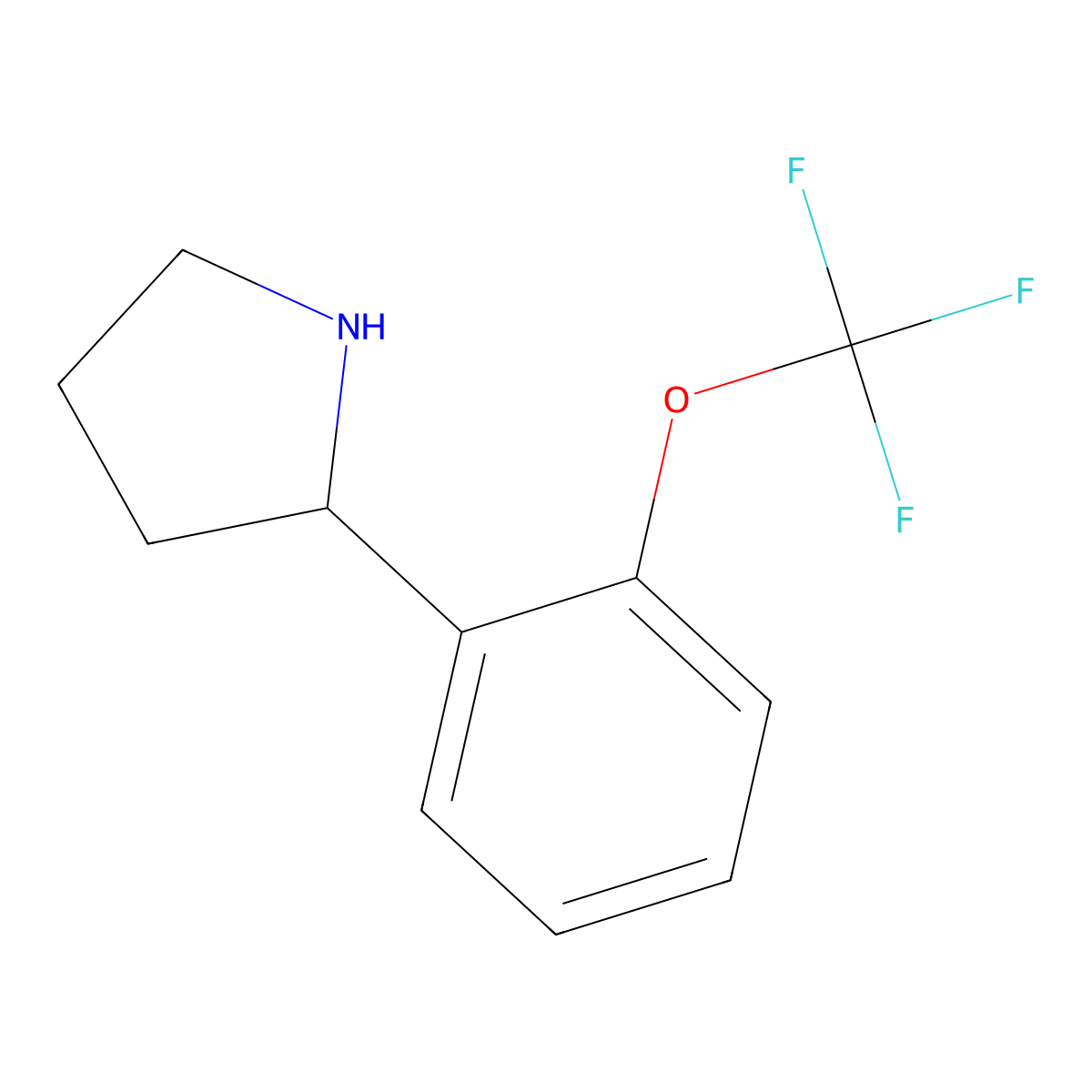 (S)-2-(2-(Trifluoromethoxy)phenyl)pyrrolidine molecular structure, CAS 1212830-39-1