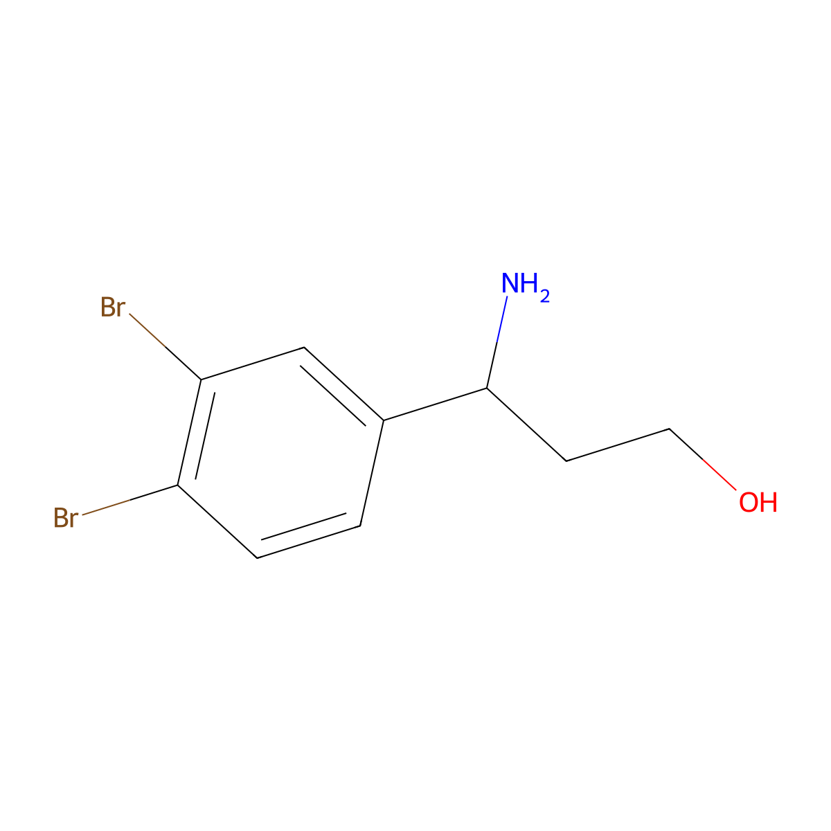(3R)-3-Amino-3-(3,4-dibromophenyl)propan-1-OL molecular structure, CAS 1212831-82-7