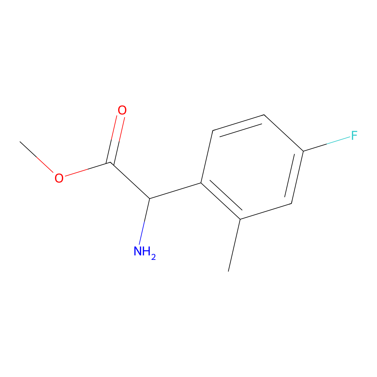 Methyl (S)-2-amino-2-(4-fluoro-2-methylphenyl)acetate molecular structure, CAS 1212834-49-5