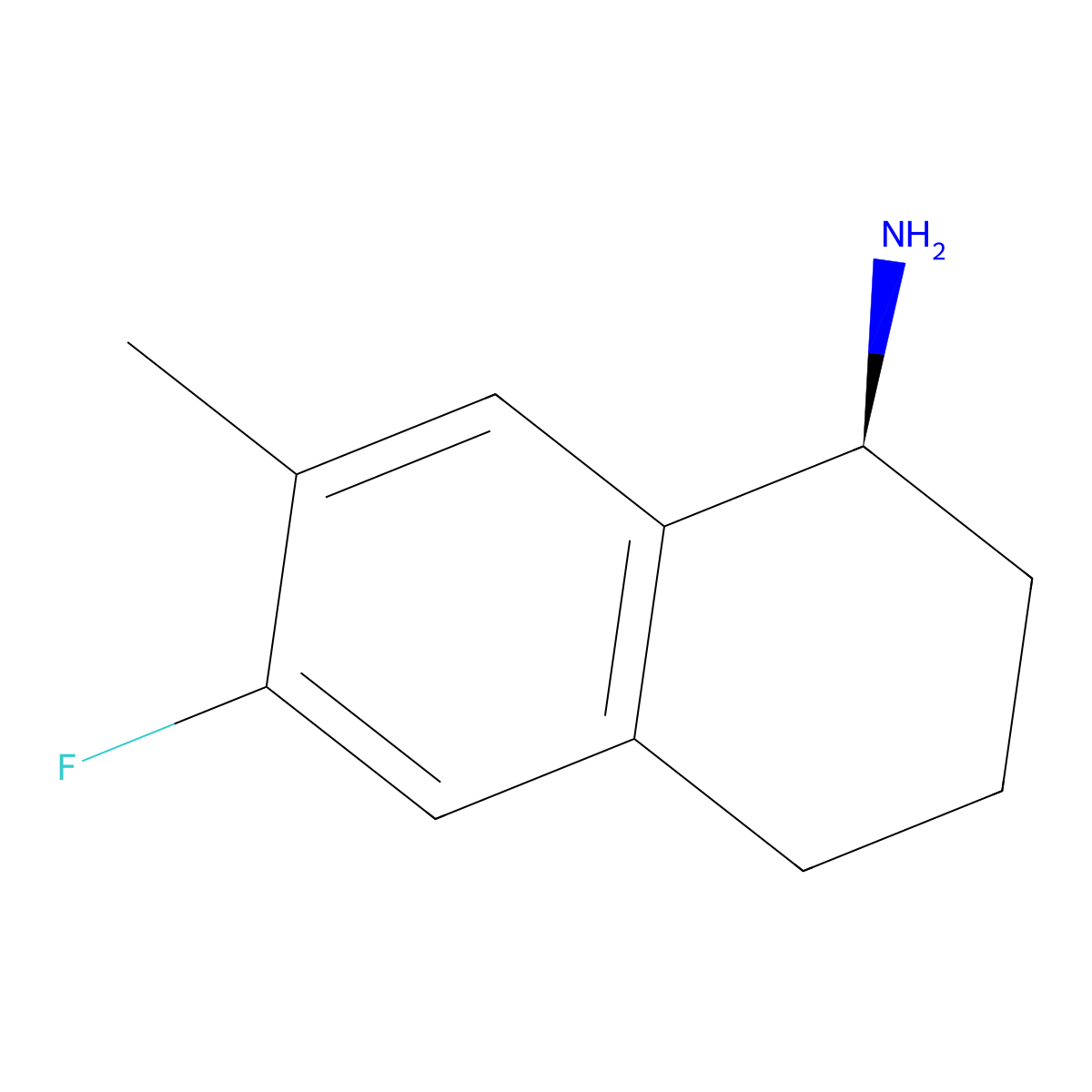 (S)-6-Fluoro-7-methyl-1,2,3,4-tetrahydronaphthalen-1-amine molecular structure, CAS 1212834-72-4