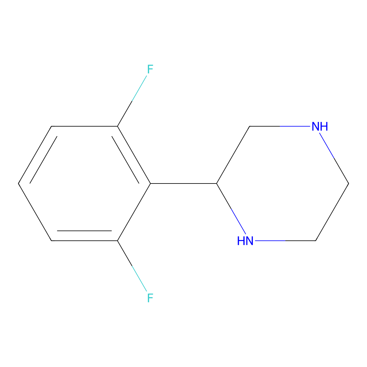(R)-2-(2,6-Difluorophenyl)piperazine molecular structure, CAS 1212839-62-7