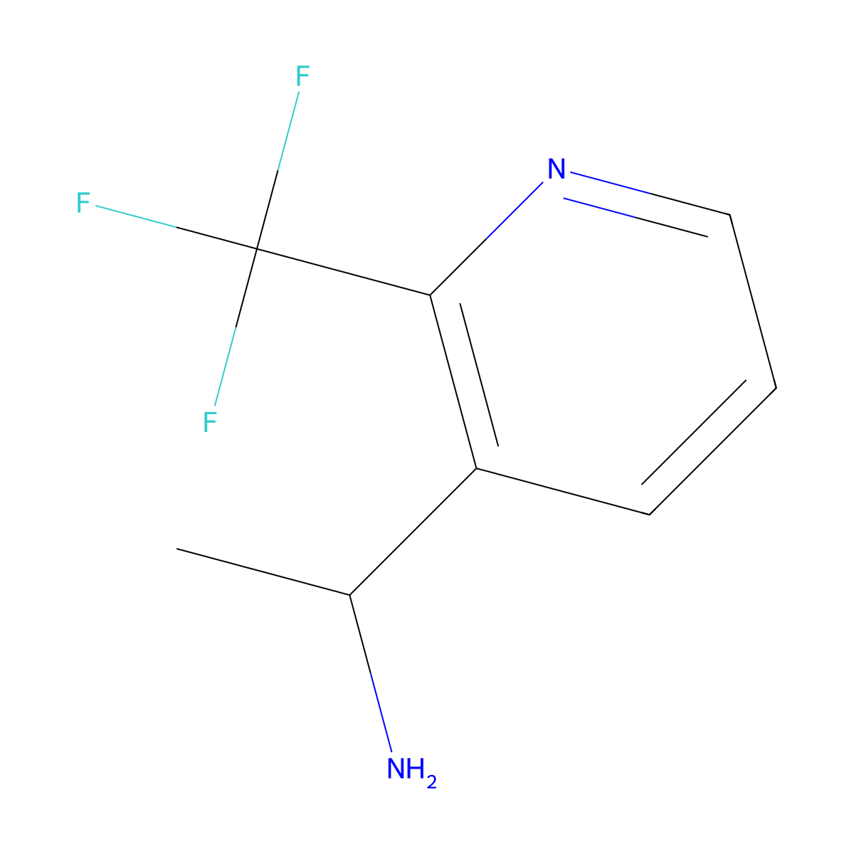 (1S)-1-[2-(trifluoromethyl)pyridin-3-yl]ethan-1-amine molecular structure, CAS 1212840-90-8