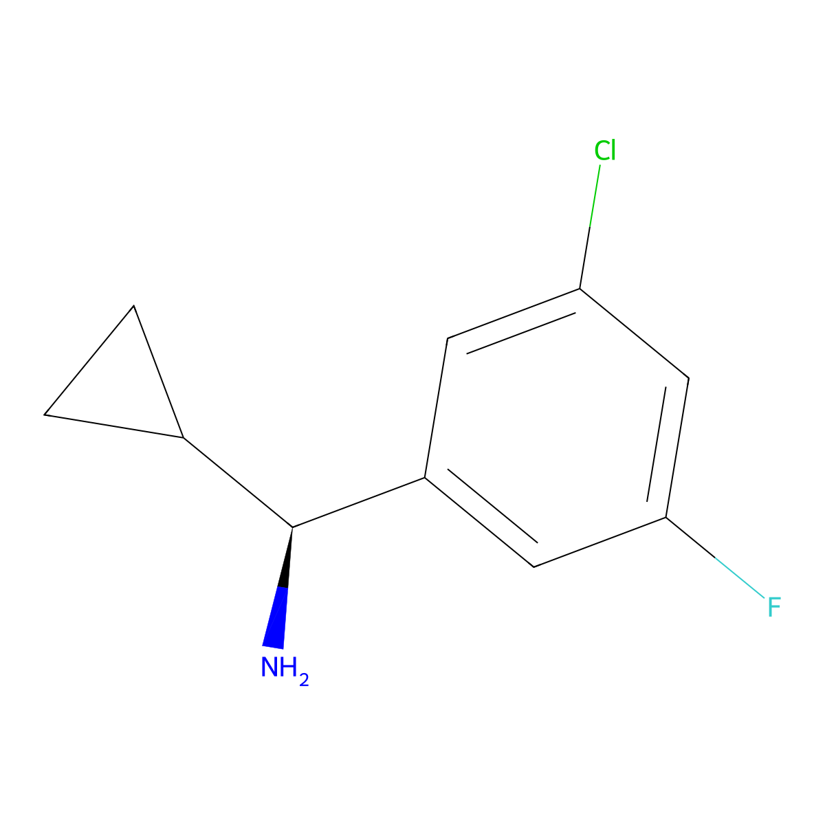 (S)-(3-Chloro-5-fluorophenyl)(cyclopropyl)methanamine molecular structure, CAS 1212842-17-5