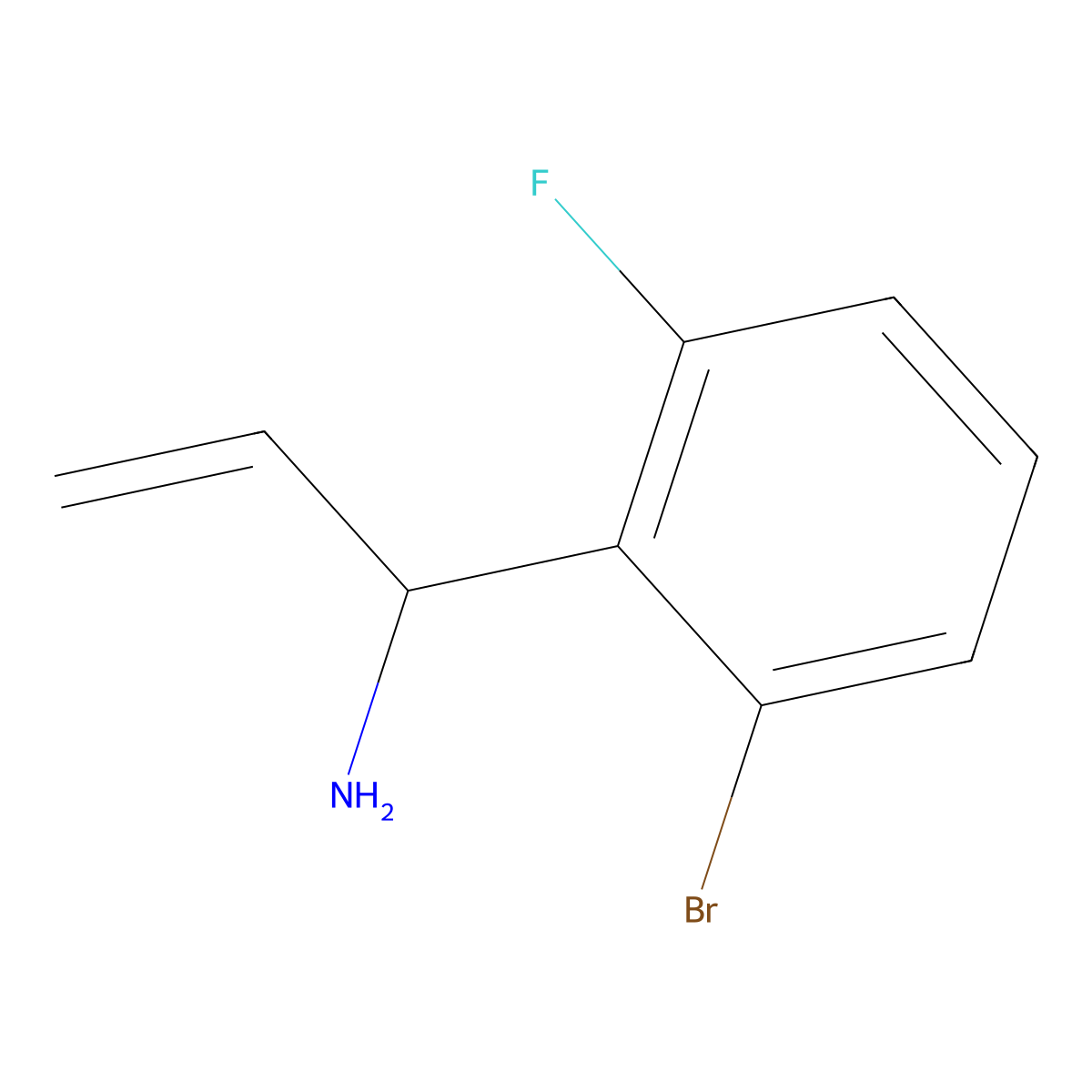 (1S)-1-(2-Bromo-6-fluorophenyl)prop-2-enylamine molecular structure, CAS 1212842-23-3