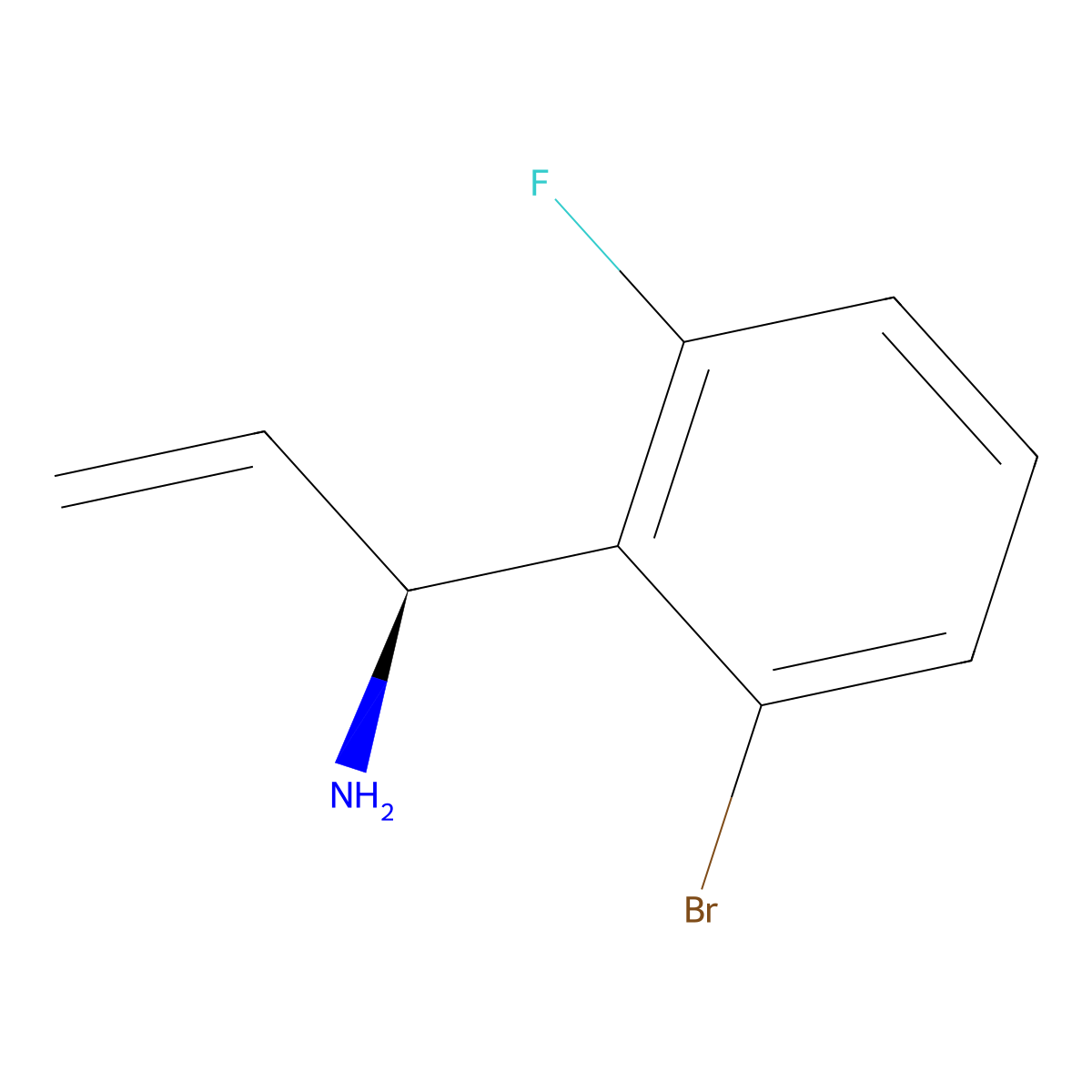 (1S)-1-(2-Bromo-6-fluorophenyl)prop-2-enylamine molecular structure, CAS 1212842-23-3