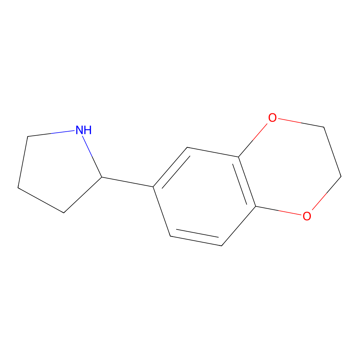 (2R)-2-(2,3-dihydro-1,4-benzodioxin-6-yl)pyrrolidine molecular structure, CAS 1212842-97-1