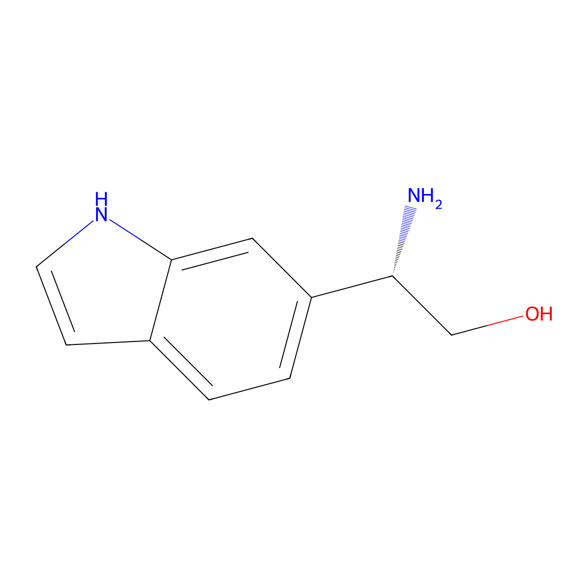 (s)-2-Amino-2-(1h-indol-6-yl)ethan-1-ol molecular structure, CAS 1212844-11-5