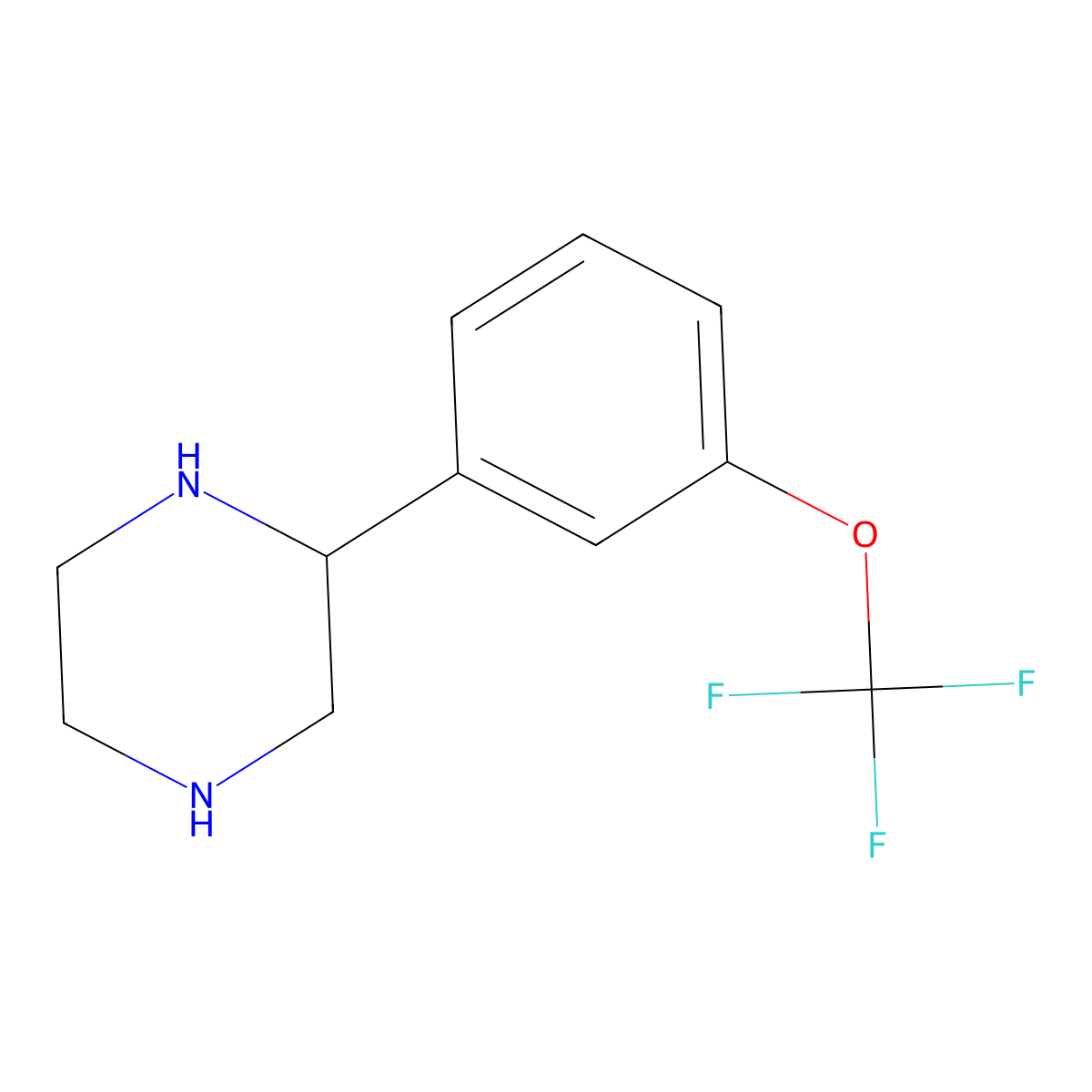 (R)-2-(3-(Trifluoromethoxy)phenyl)piperazine molecular structure, CAS 1212848-62-8