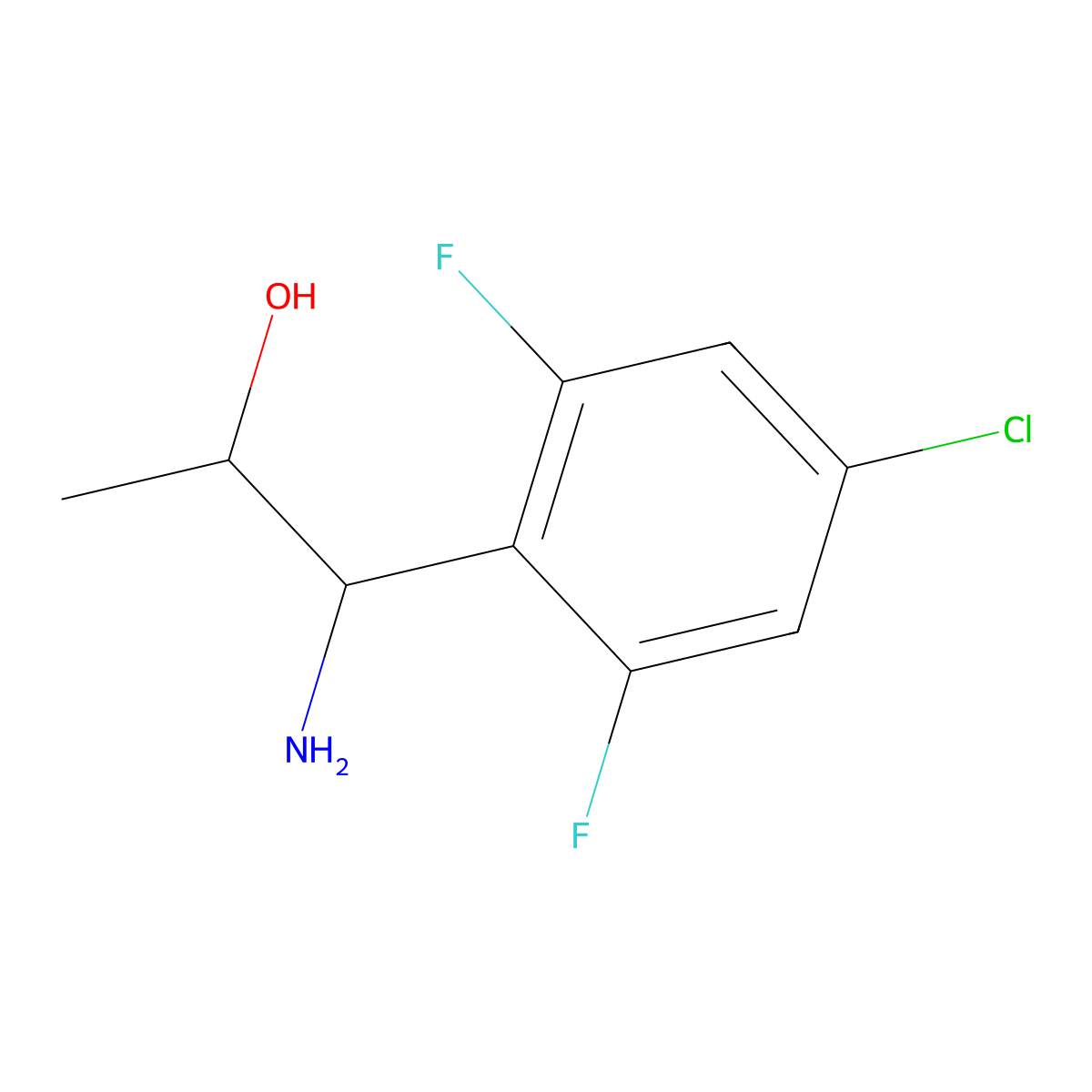 (1S,2R)-1-Amino-1-(4-chloro-2,6-difluorophenyl)propan-2-OL molecular structure, CAS 1212851-33-6