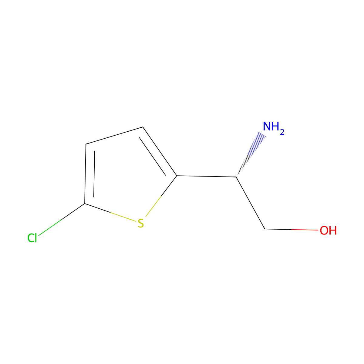 (2R)-2-amino-2-(5-chlorothiophen-2-yl)ethan-1-ol molecular structure, CAS 1212851-61-0