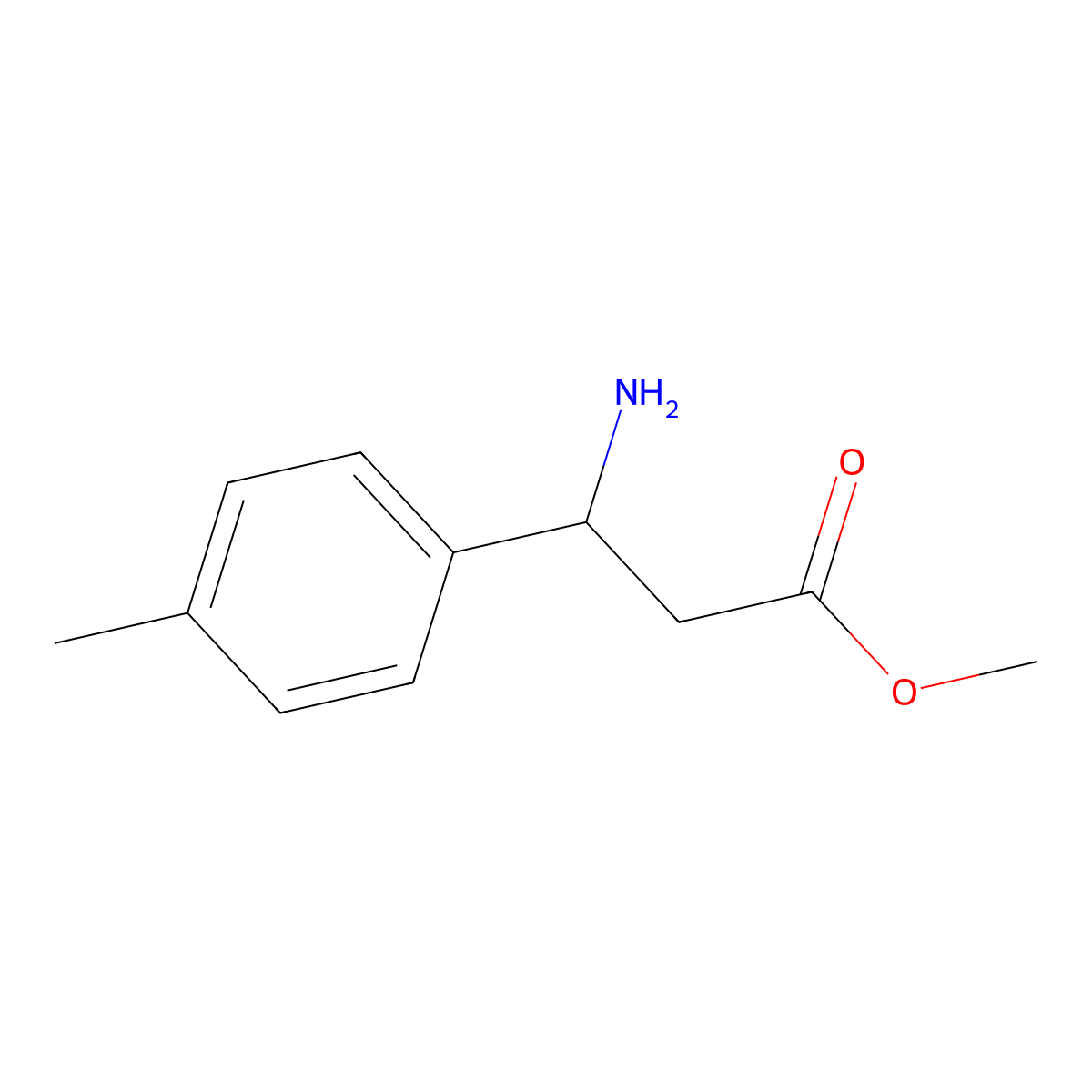 methyl (3S)-3-amino-3-(4-methylphenyl)propanoate molecular structure, CAS 1212853-44-5