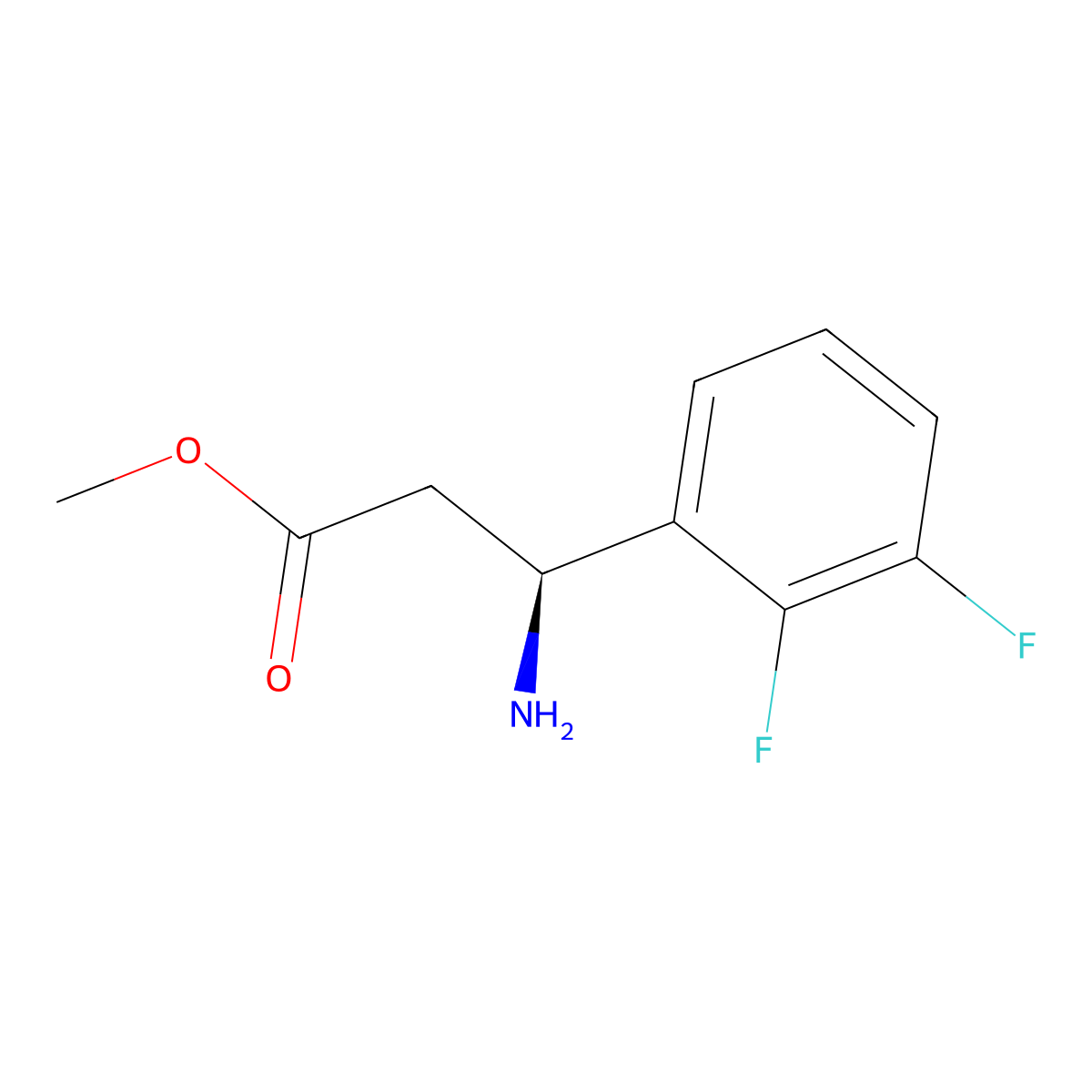 Methyl (s)-3-amino-3-(2,3-difluorophenyl)propanoate molecular structure, CAS 1212853-48-9