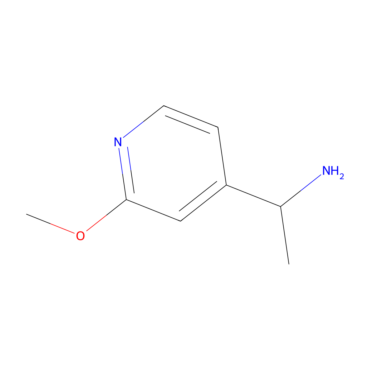 (S)-1-(2-Methoxypyridin-4-yl)ethanaMine molecular structure, CAS 1212853-72-9