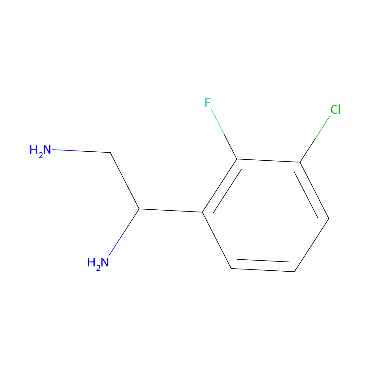 (1S)-1-(3-Chloro-2-fluorophenyl)ethane-1,2-diamine molecular structure, CAS 1212853-90-1