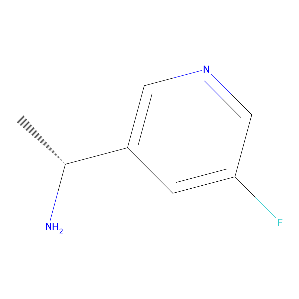 (R)-1-(5-Fluoropyridin-3-yl)ethanamine molecular structure, CAS 1212854-34-6