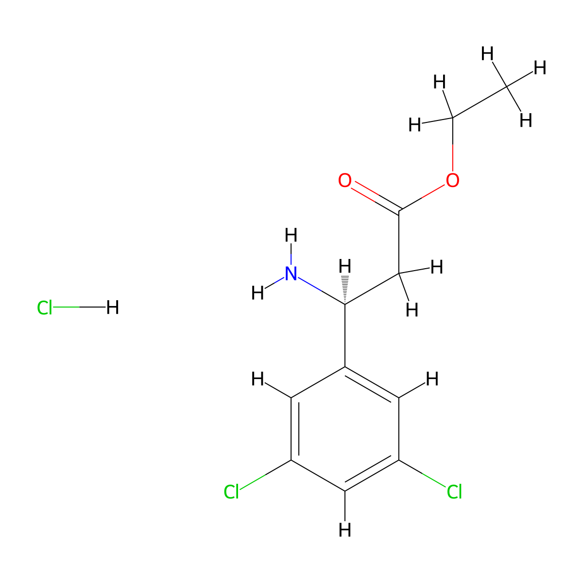 (S)-Ethyl 3-amino-3-(3,5-dichlorophenyl)propanoate hydrochloride molecular structure, CAS 1212856-84-2