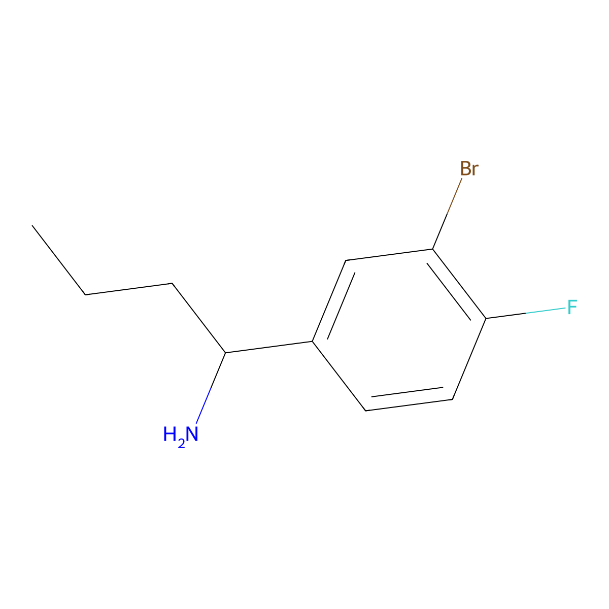 (S)-1-(3-Bromo-4-fluorophenyl)butan-1-amine molecular structure, CAS 1212857-90-3