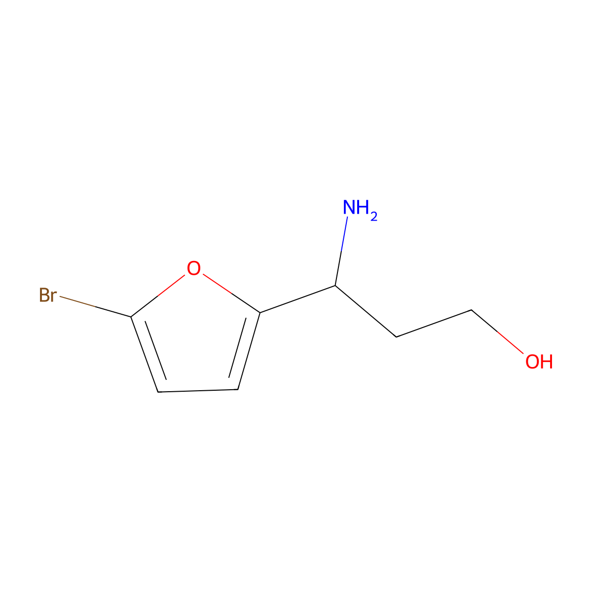 (3R)-3-Amino-3-(5-bromo(2-furyl))propan-1-OL molecular structure, CAS 1212858-59-7