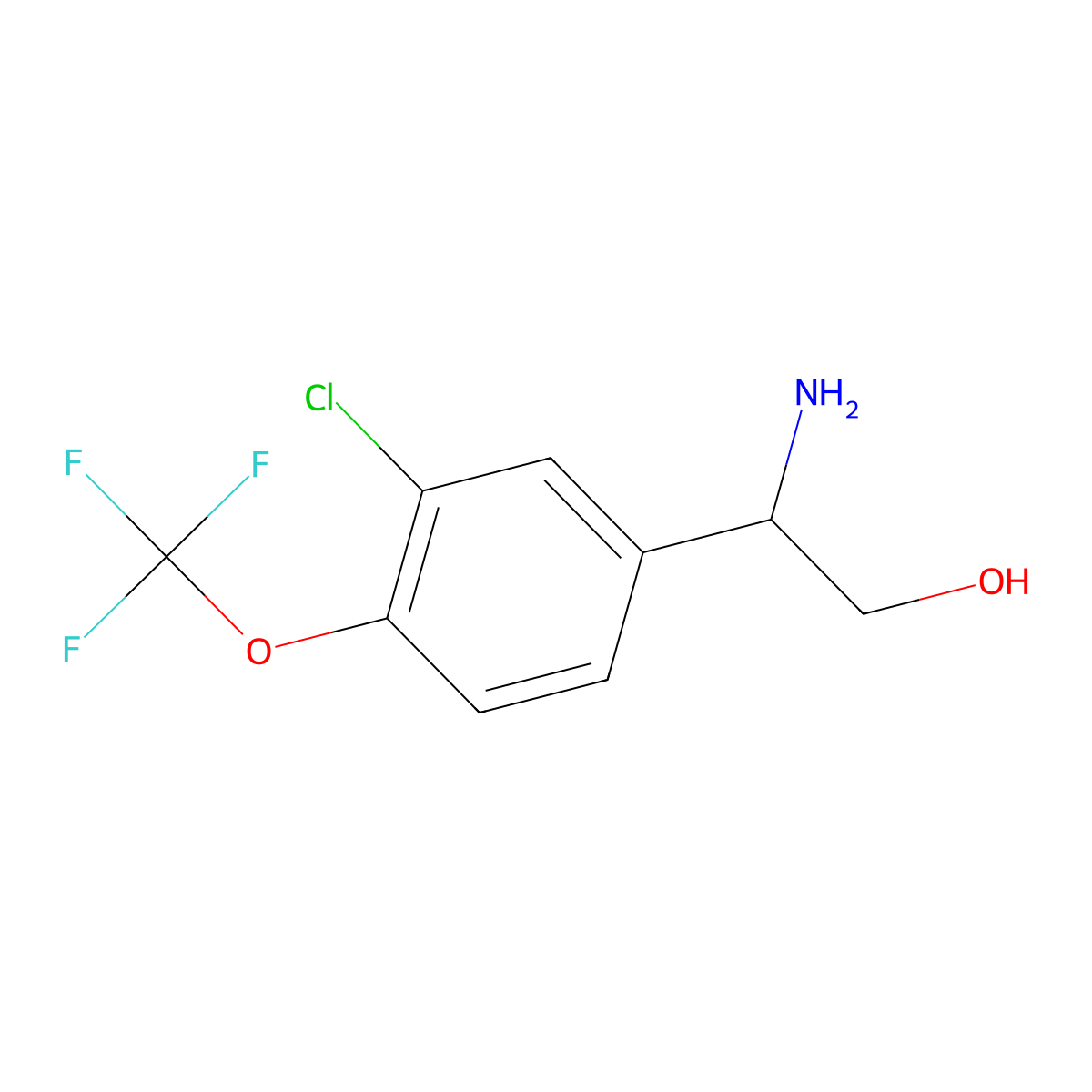(r)-2-Amino-2-(3-chloro-4-(trifluoromethoxy)phenyl)ethan-1-ol molecular structure, CAS 1212859-39-6