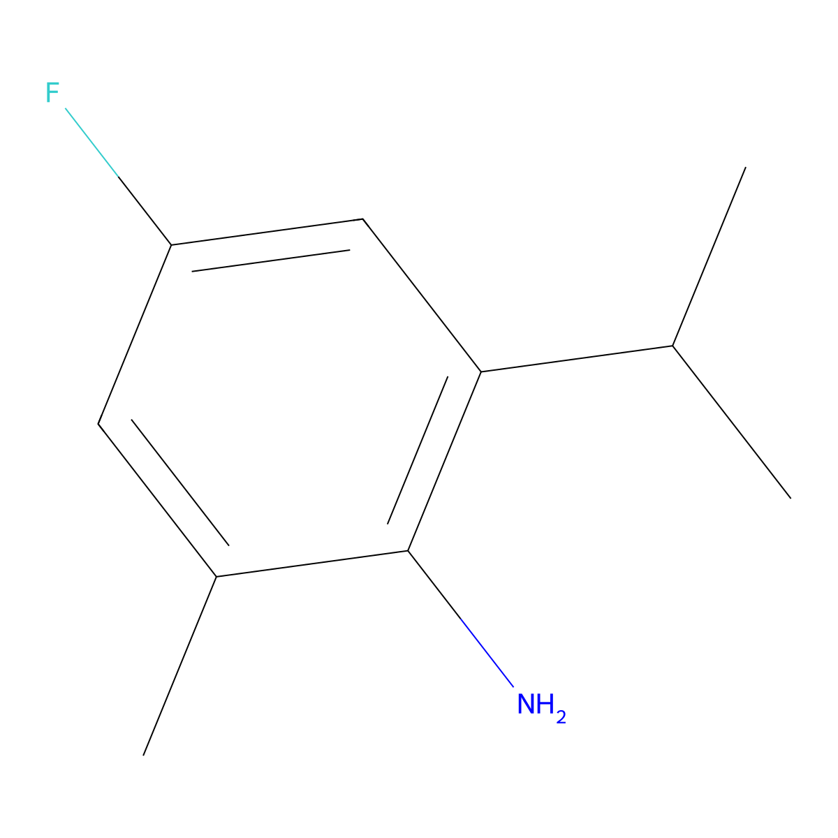 4-Fluoro-2-methyl-6-(propan-2-yl)aniline molecular structure, CAS 121286-45-1