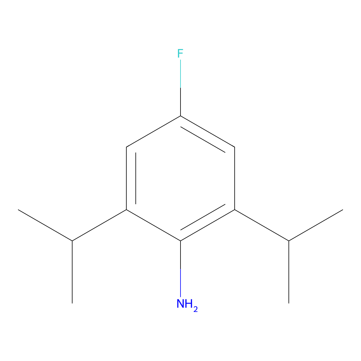 4-Fluoro-2,6-diisopropylaniline molecular structure, CAS 121286-64-4