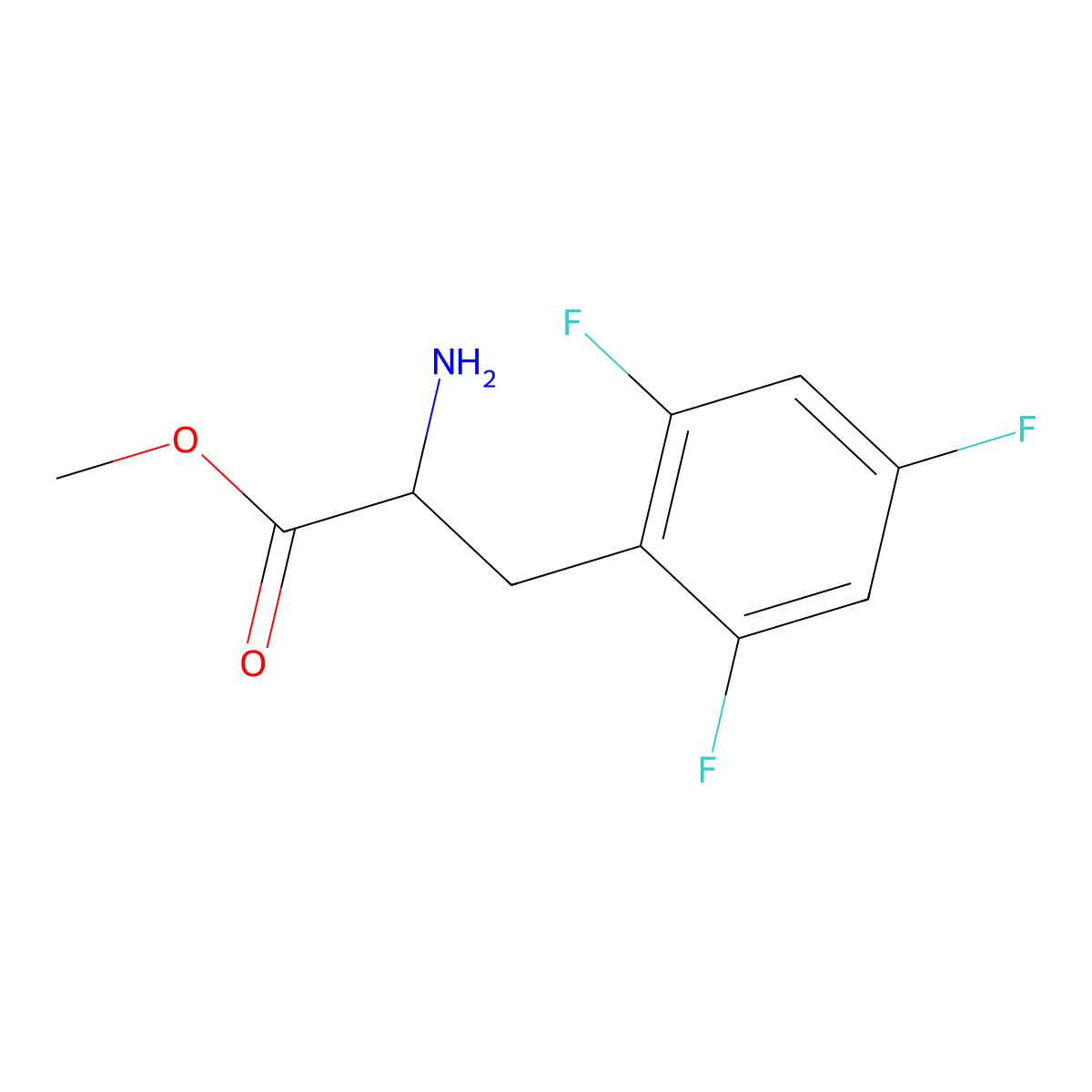 Methyl (R)-2-amino-3-(2,4,6-trifluorophenyl)propanoate molecular structure, CAS 1212860-08-6