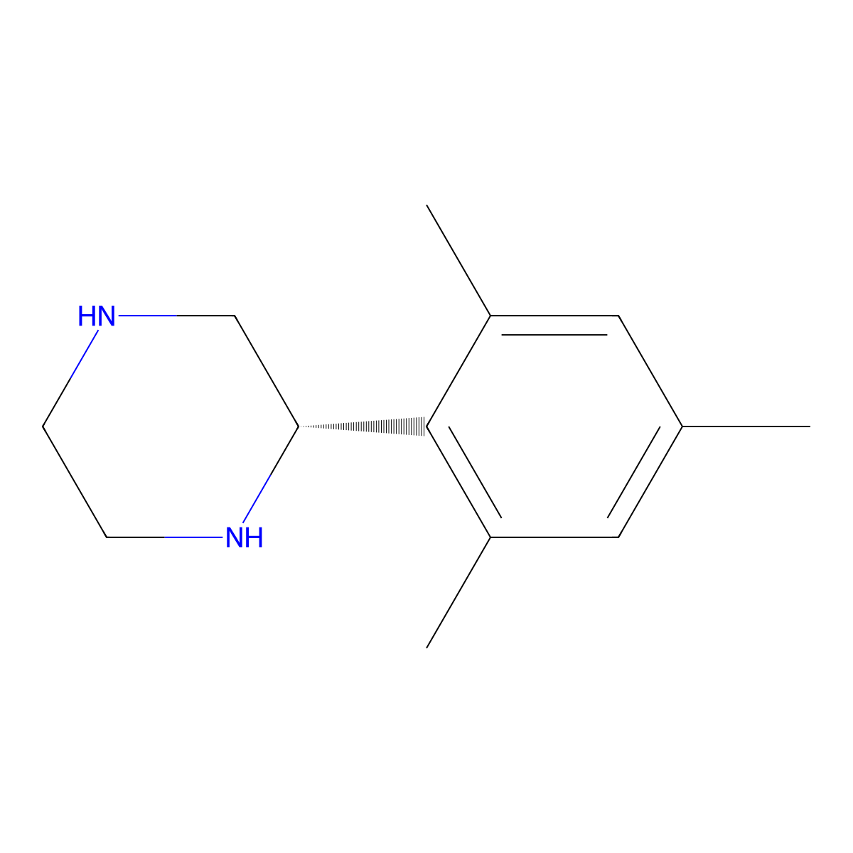 (S)-2-Mesitylpiperazine molecular structure, CAS 1212860-30-4