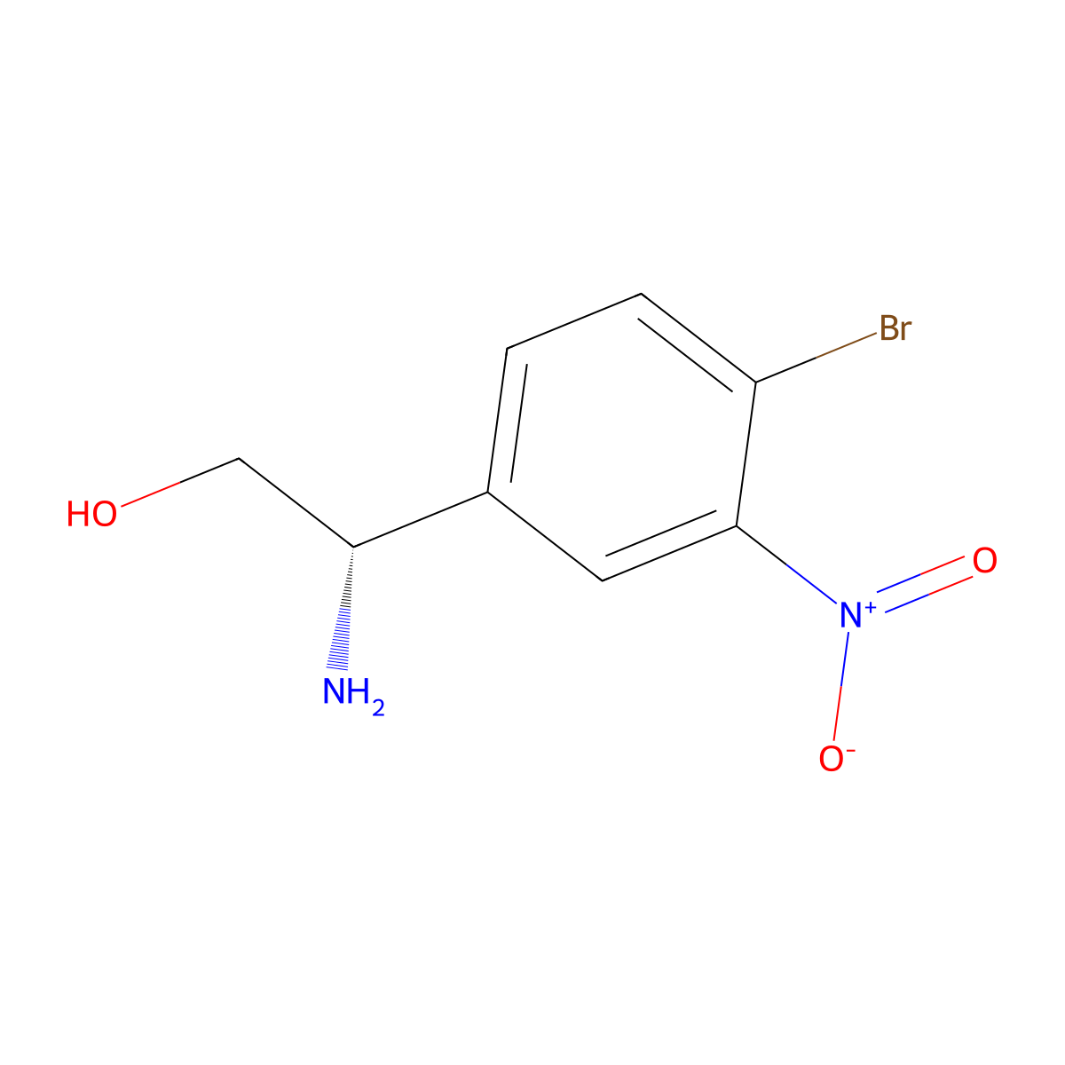 (2S)-2-Amino-2-(4-bromo-3-nitrophenyl)ethan-1-OL molecular structure, CAS 1212861-41-0