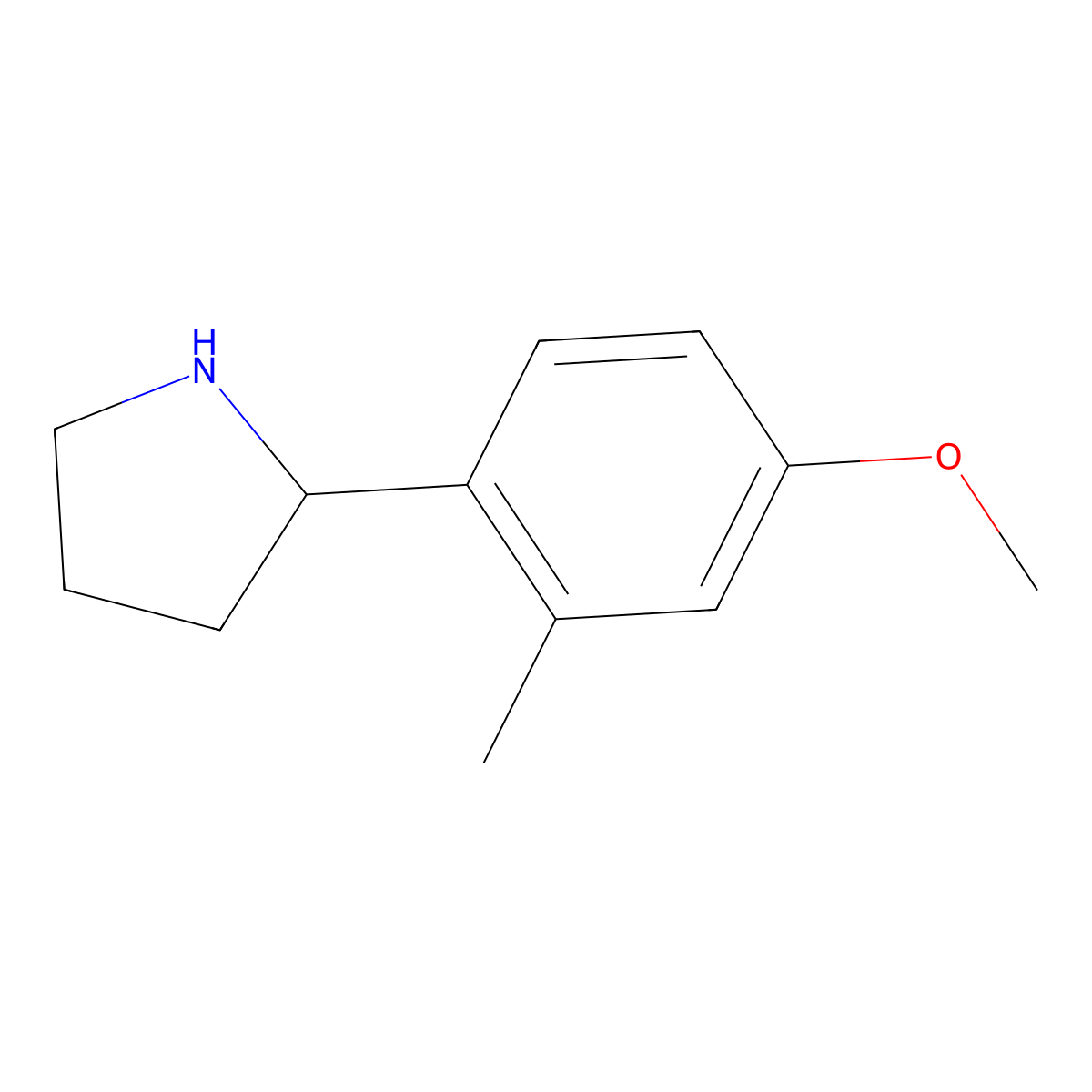 (R)-2-(4-Methoxy-2-methylphenyl)pyrrolidine molecular structure, CAS 1212861-84-1
