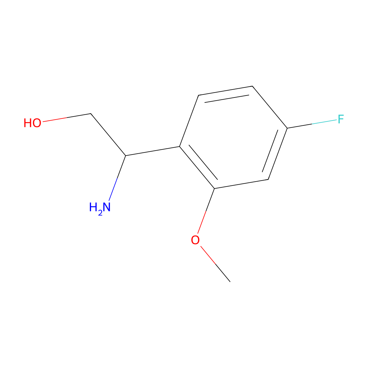 (2S)-2-Amino-2-(4-fluoro-2-methoxyphenyl)ethan-1-OL molecular structure, CAS 1212862-50-4