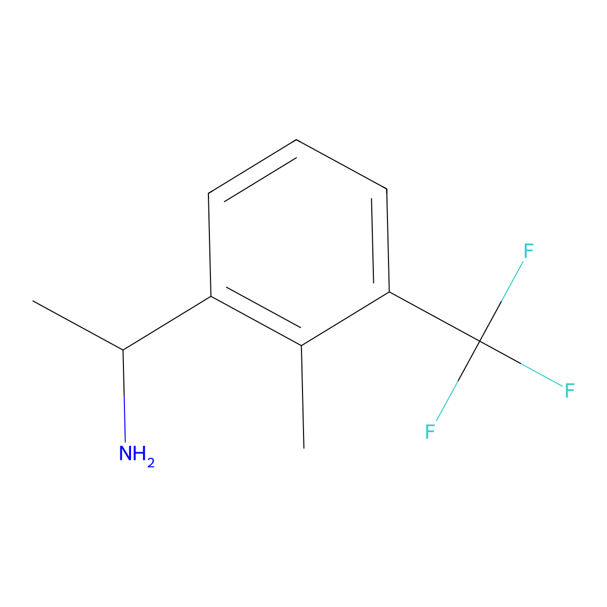 (R)-1-(2-Methyl-3-(trifluoromethyl)phenyl)ethanamine molecular structure, CAS 1212862-77-5
