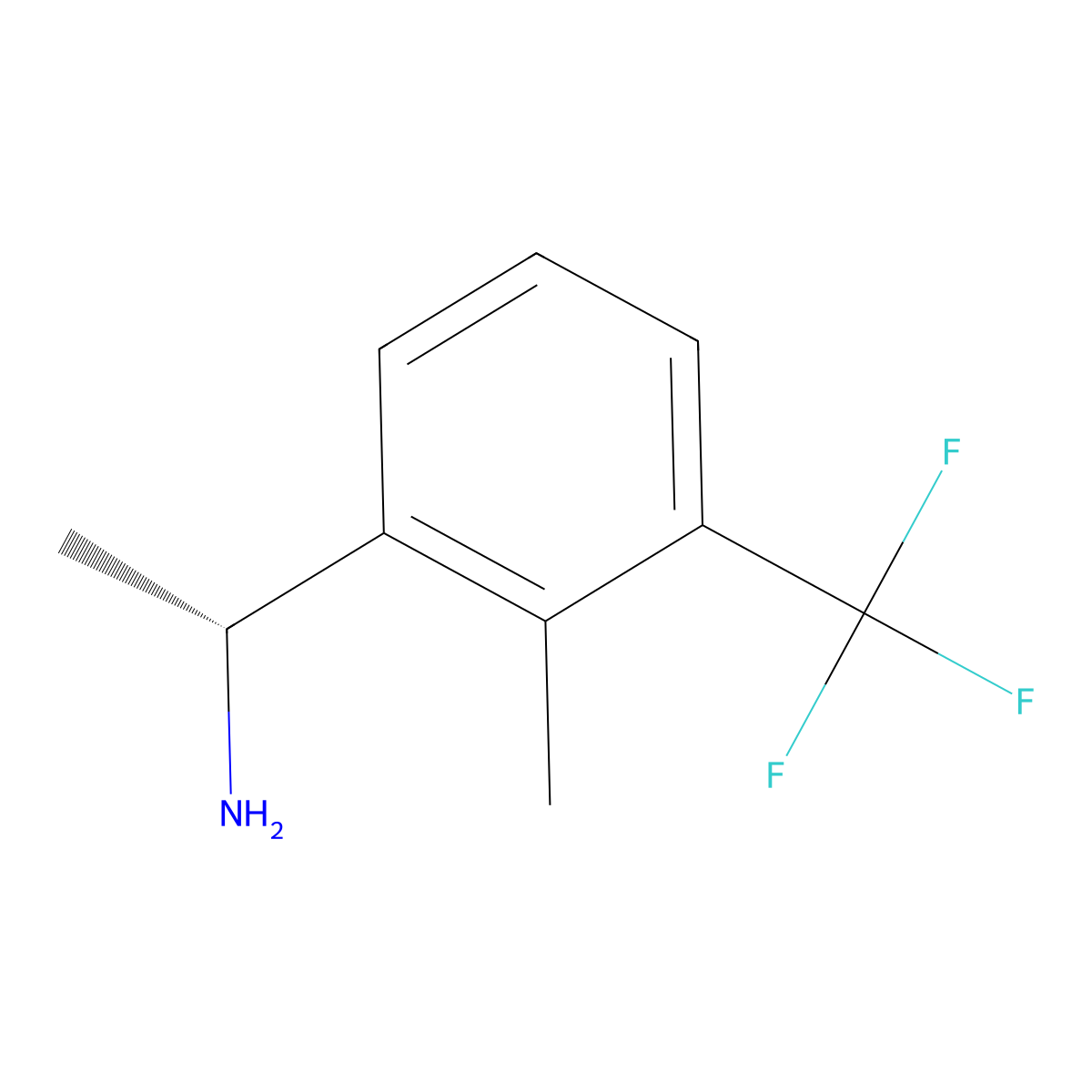 (R)-1-(2-Methyl-3-(trifluoromethyl)phenyl)ethanamine molecular structure, CAS 1212862-77-5