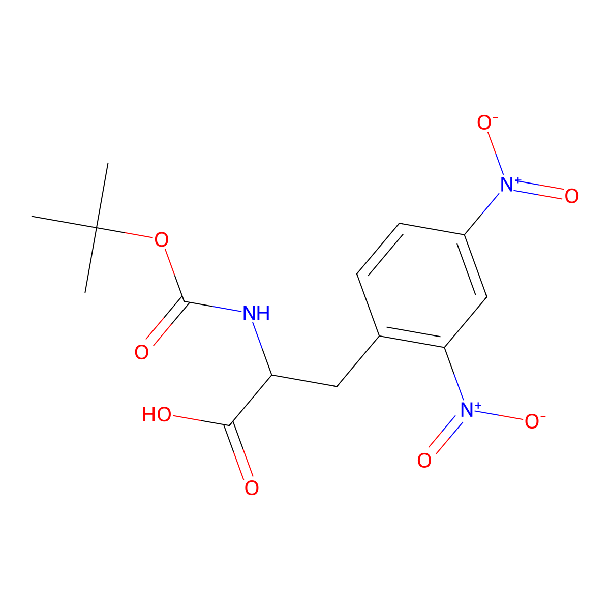 Boc-2,4-Dinitro-D-phenylalanine molecular structure, CAS 1212864-47-5