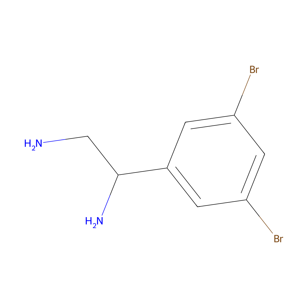 (1R)-1-(3,5-dibromophenyl)ethane-1,2-diamine molecular structure, CAS 1212864-54-4