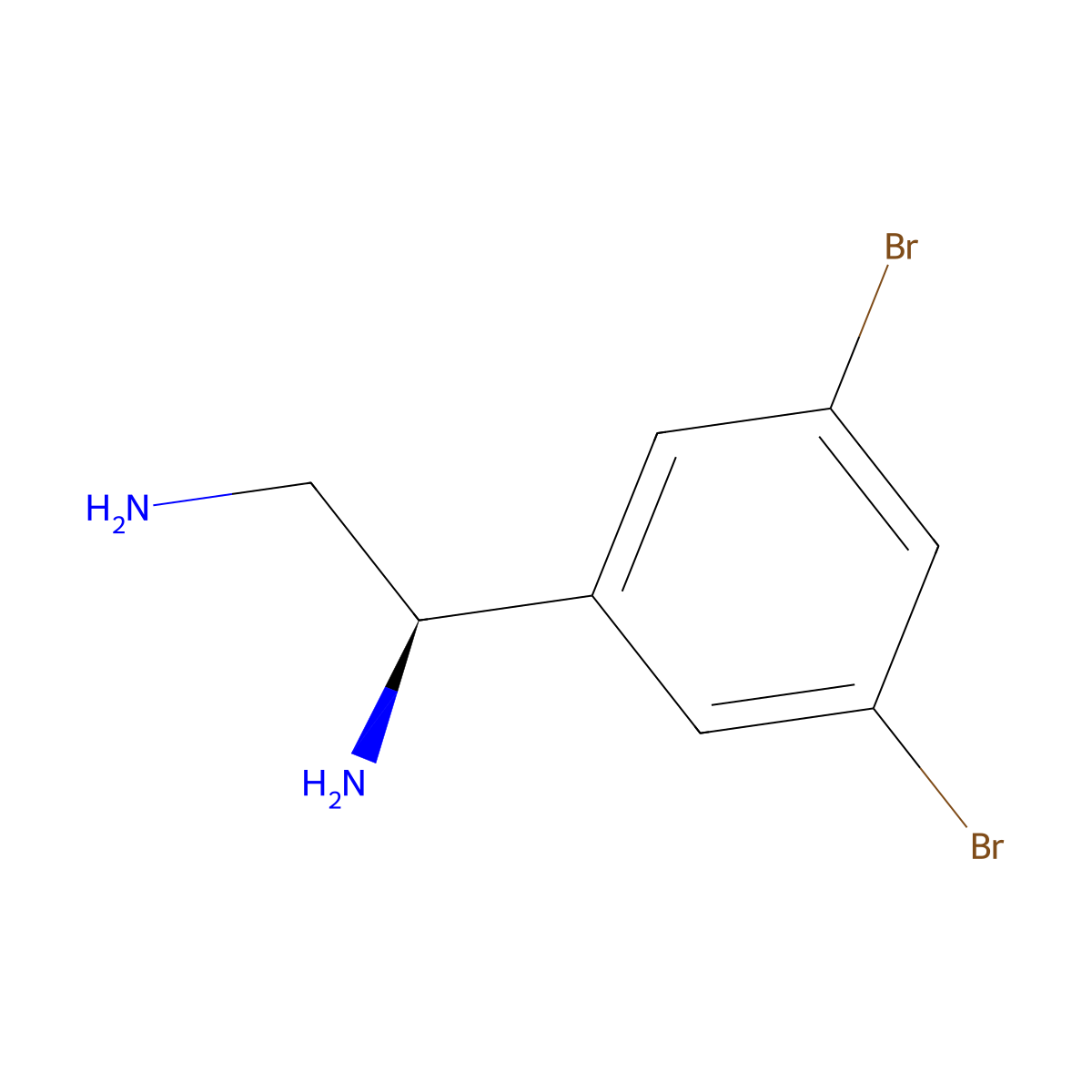 (1R)-1-(3,5-dibromophenyl)ethane-1,2-diamine molecular structure, CAS 1212864-54-4