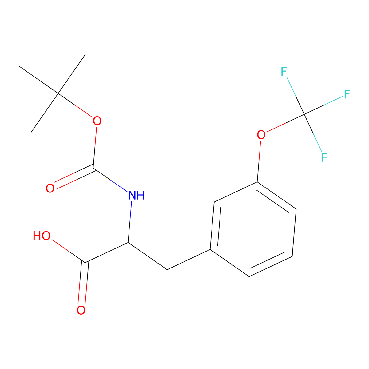 (2S)-2-[(Tert-butoxy)carbonylamino]-3-[3-(trifluoromethoxy)phenyl]propanoic acid molecular structure, CAS 1212864-57-7