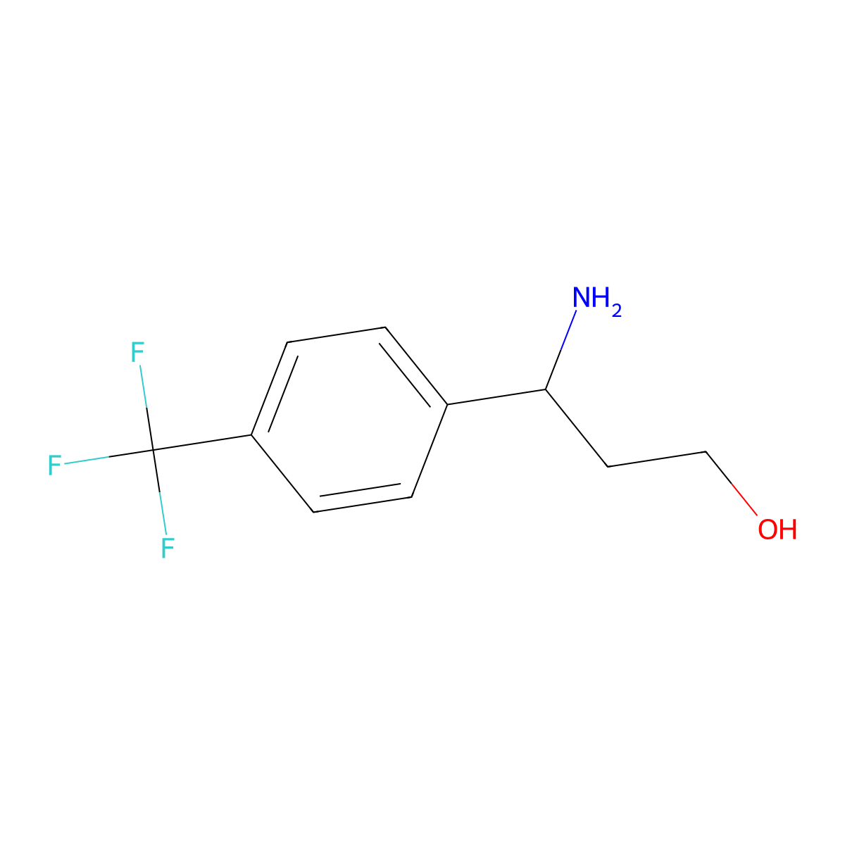 (3s)-3-Amino-3-[4-(trifluoromethyl)phenyl]propan-1-ol molecular structure, CAS 1212866-01-7