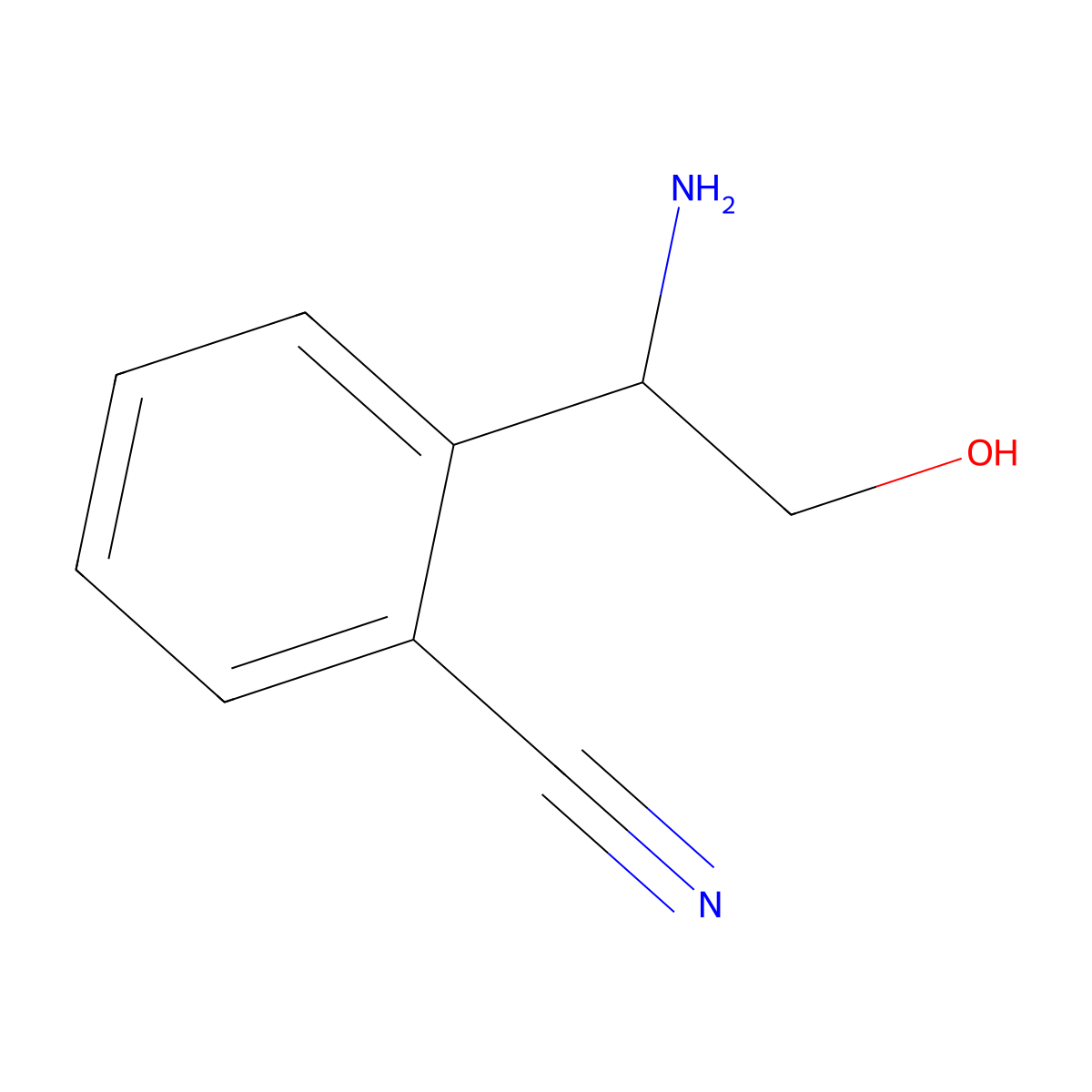 (S)-2-(1-Amino-2-hydroxyethyl)benzonitrile molecular structure, CAS 1212867-42-9
