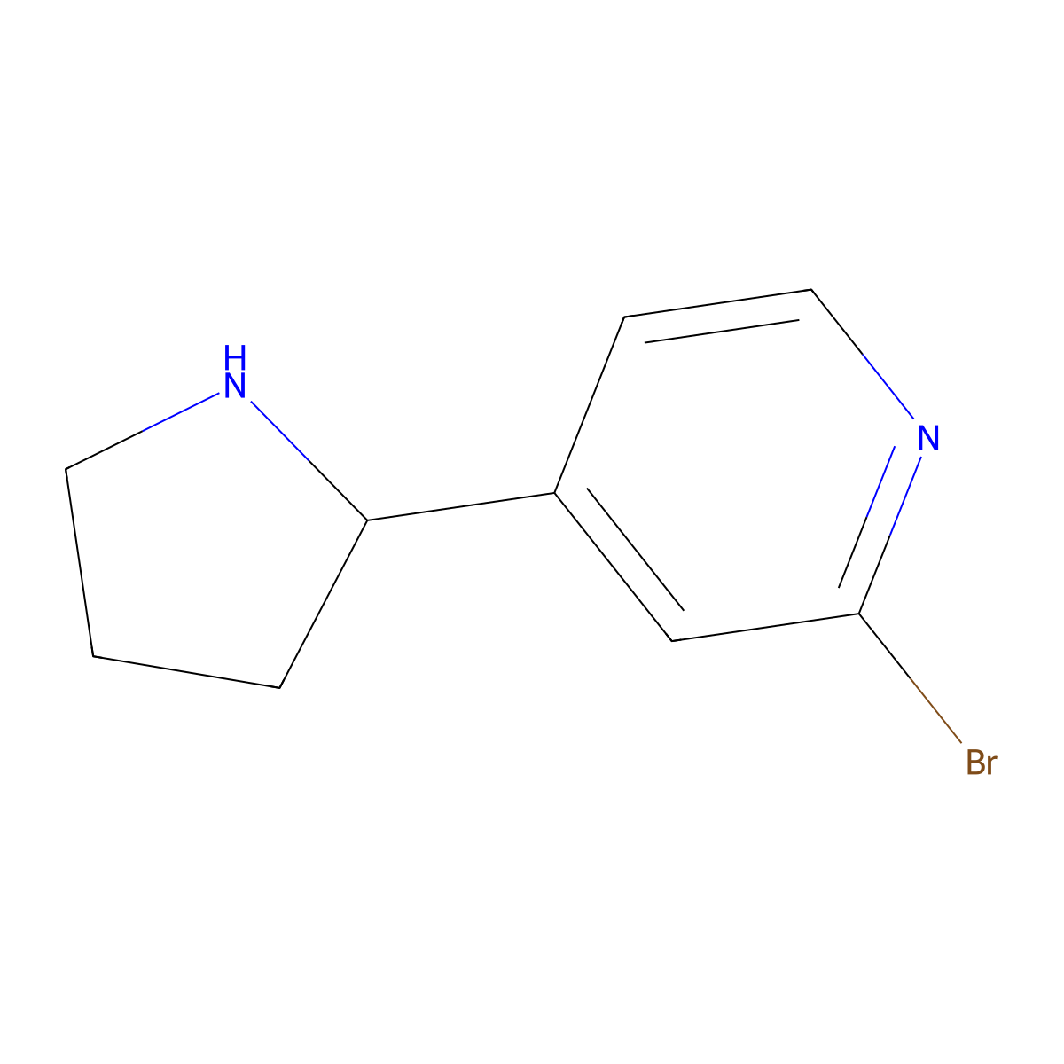 (R)-2-Bromo-4-(pyrrolidin-2-yl)pyridine molecular structure, CAS 1212867-72-5