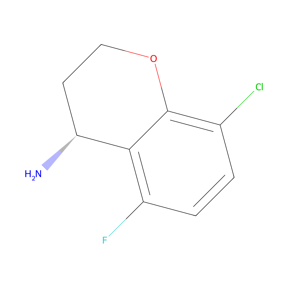(R)-8-Chloro-5-fluorochroman-4-amine molecular structure, CAS 1212868-46-6