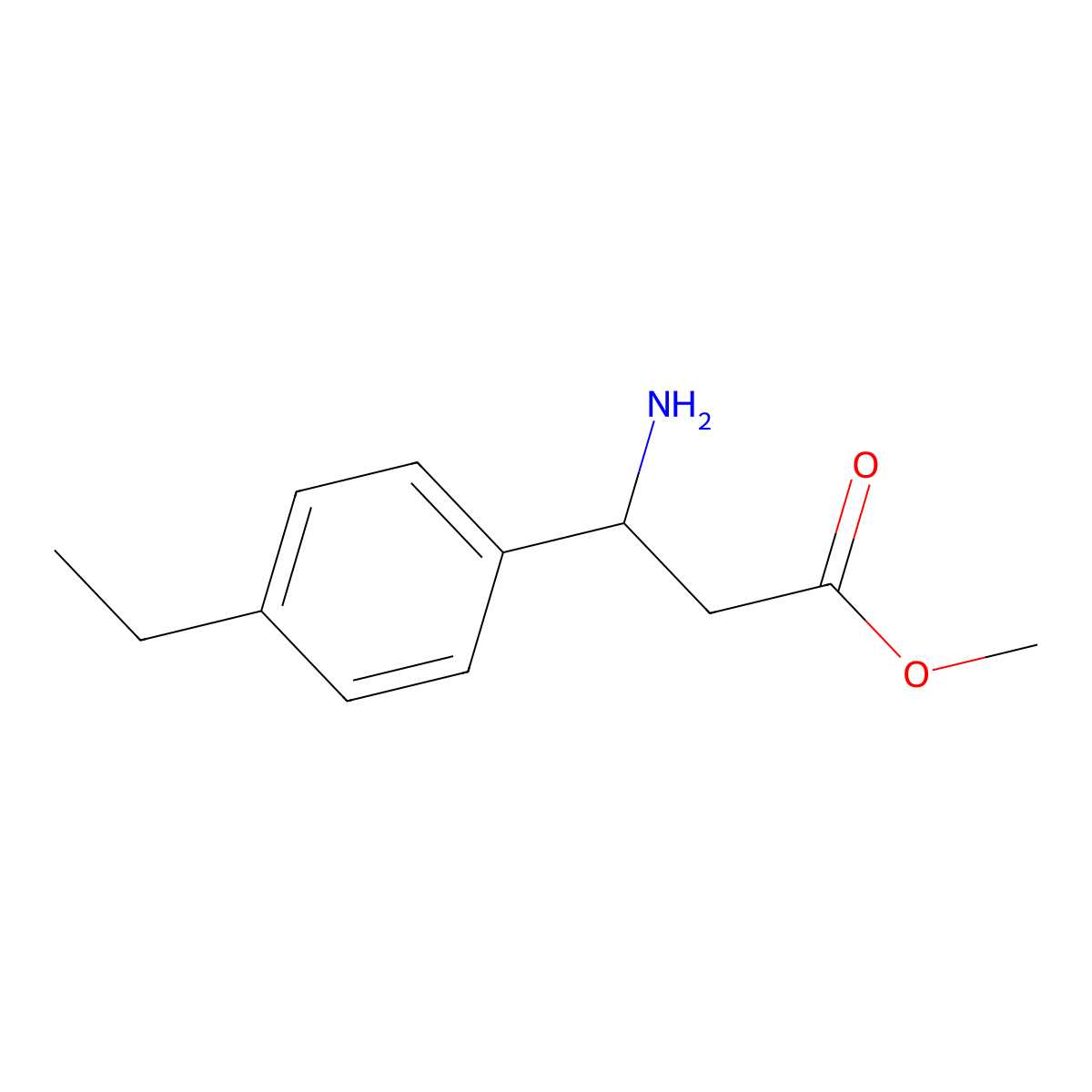 Methyl (R)-3-amino-3-(4-ethylphenyl)propanoate molecular structure, CAS 1212868-57-9