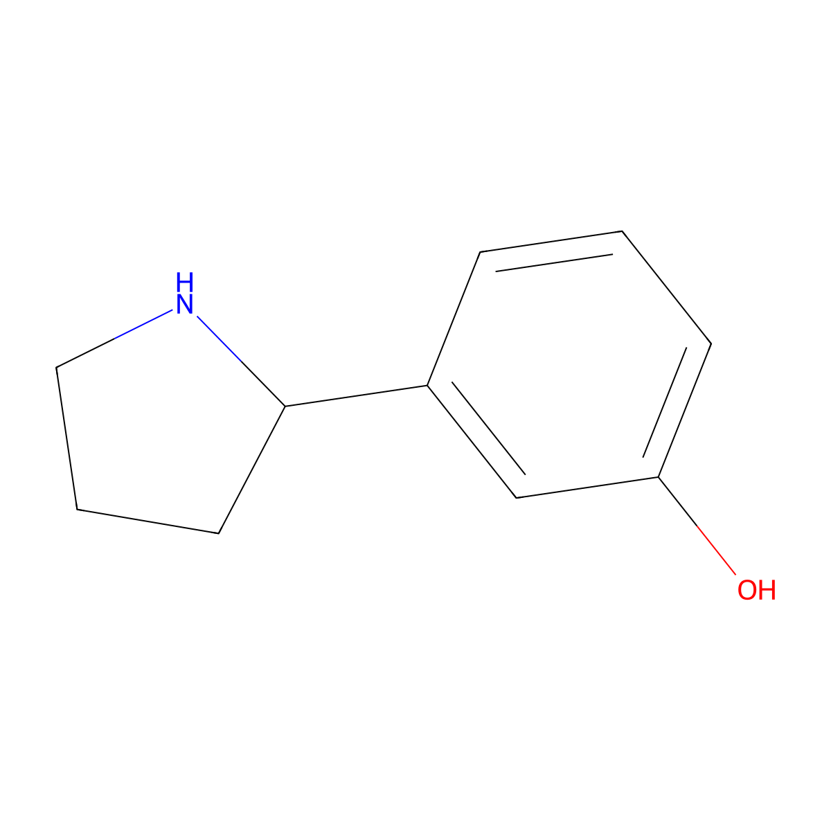 (R)-3-(Pyrrolidin-2-yl)phenol molecular structure, CAS 1212869-41-4