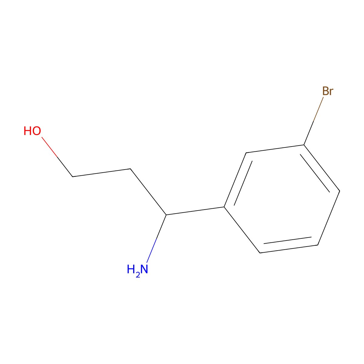 (s)-3-Amino-3-(3-bromophenyl)propan-1-ol molecular structure, CAS 1212869-85-6