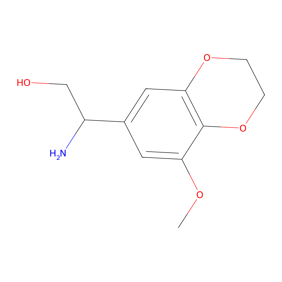 (r)-2-Amino-2-(8-methoxy-2,3-dihydrobenzo[b][1,4]dioxin-6-yl)ethan-1-ol molecular structure, CAS 1212874-27-5