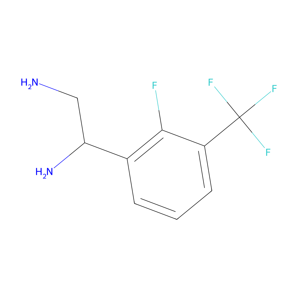 (1R)-1-[2-Fluoro-3-(trifluoromethyl)phenyl]ethane-1,2-diamine molecular structure, CAS 1212874-44-6