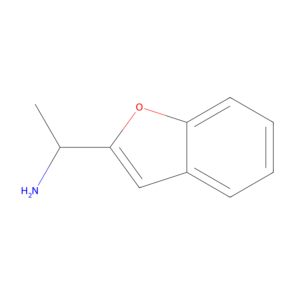 (1R)-1-(1-benzofuran-2-yl)ethan-1-amine molecular structure, CAS 1212877-42-3